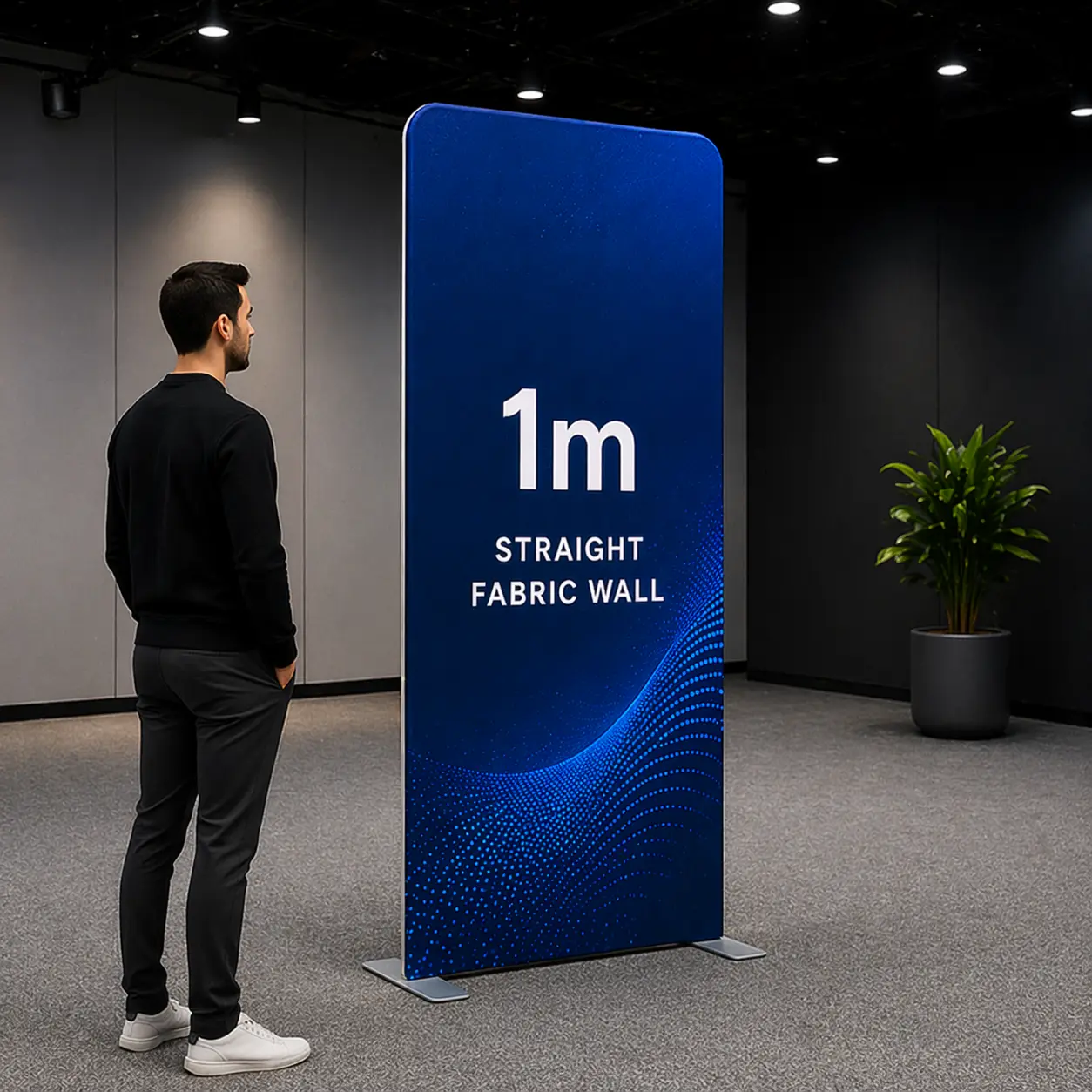 1000 straight fabric wall