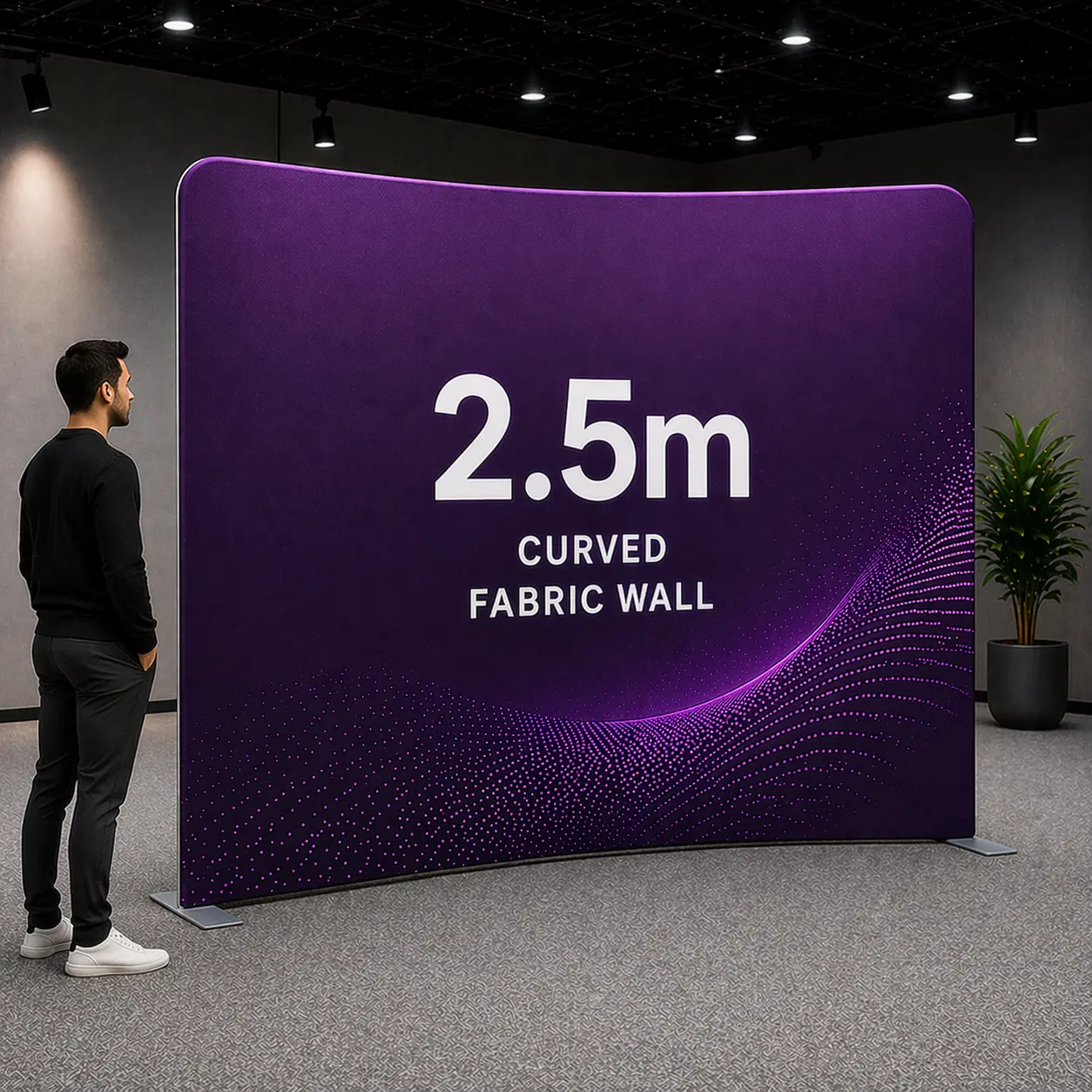 2500 curved fabric wall