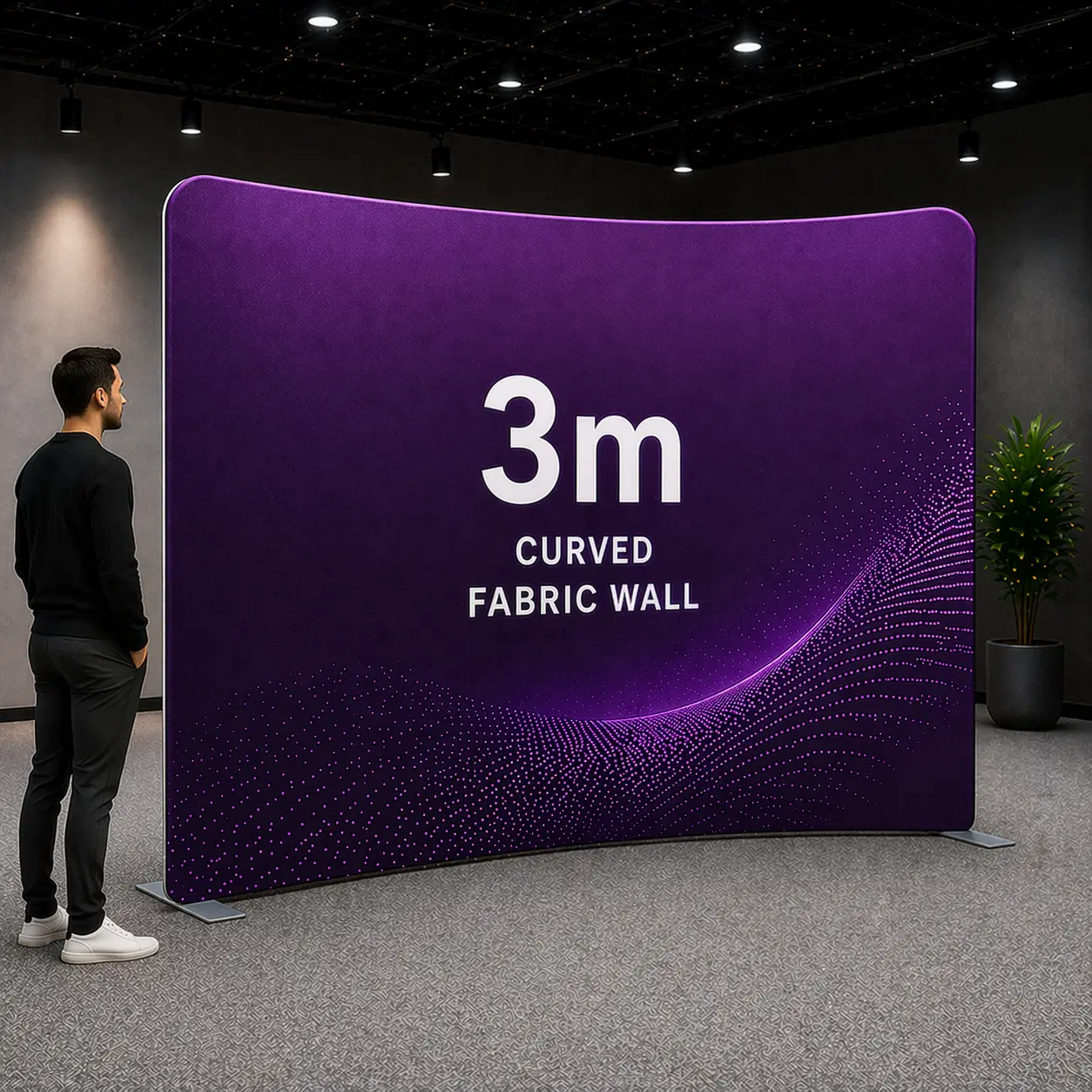 3000 curved fabric wall