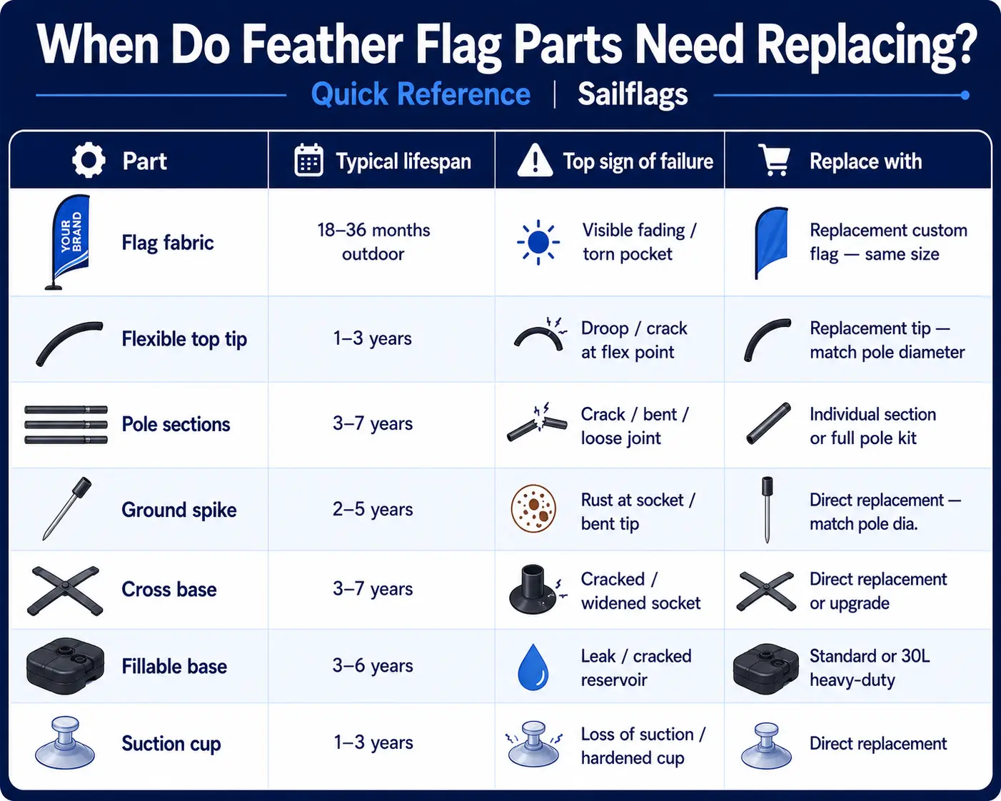 Feather Flag Replacement Parts (3)