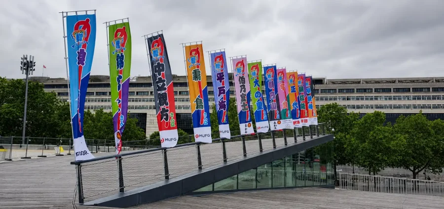 Sumo Tournament Paris Nobori Flags