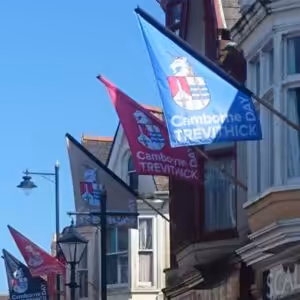 Camborne Trevithick Day Trapezoid Flags