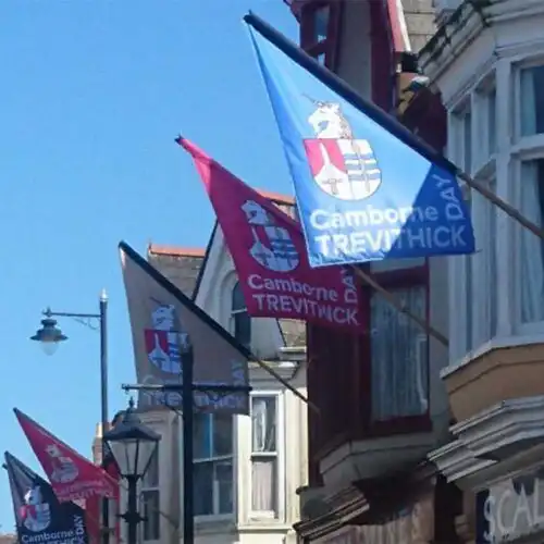 Camborne Trevithick Day Trapezoid Flags
