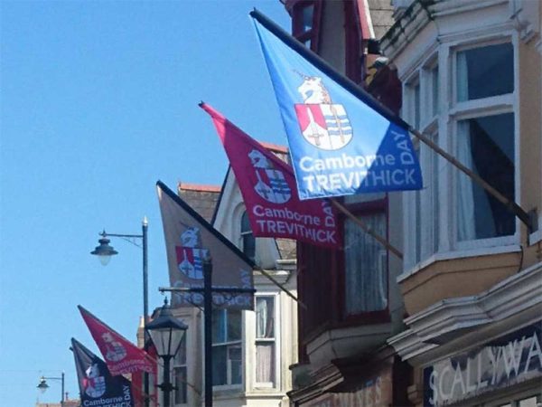 Camborne Trevithick Day Trapezoid Flags