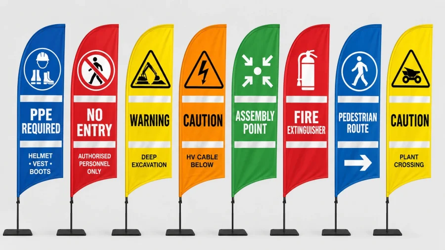 Range Of Hi Vis Safety Flags 2