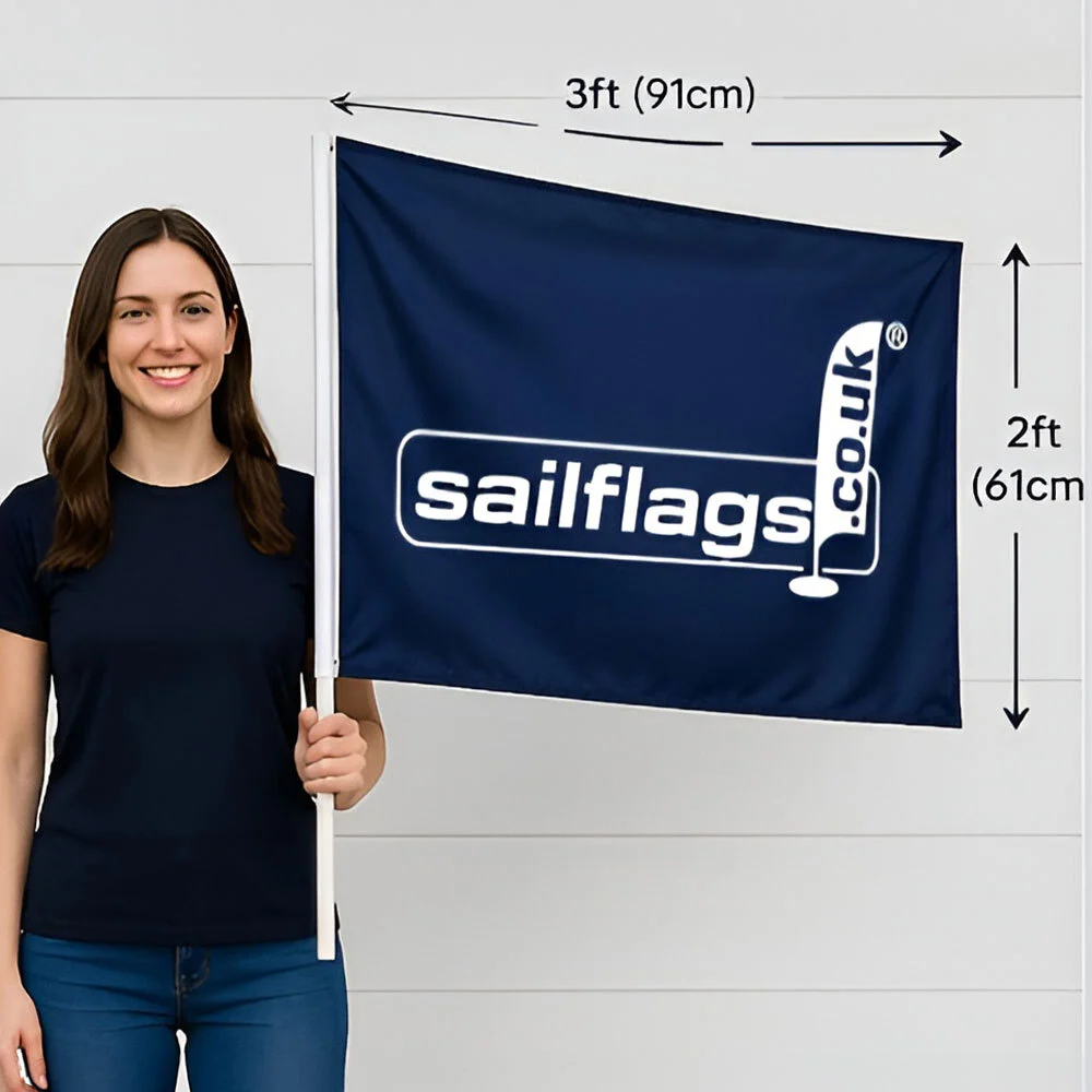 medium hand waving flag