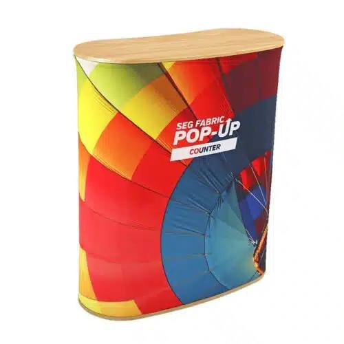 Small fabric pop up counter