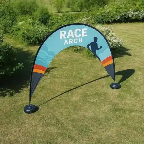 race arch above water bases