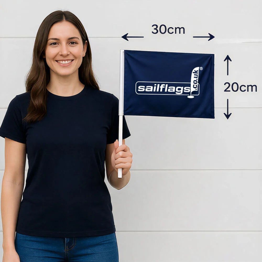 small hand waving flag